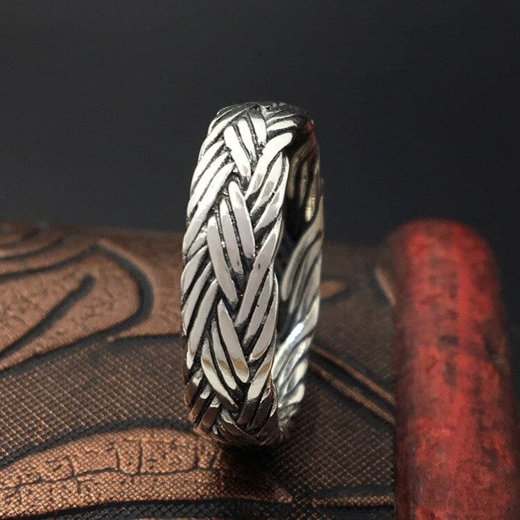925 Sterling Silver Ring Braided Old Fashion Style demo 4