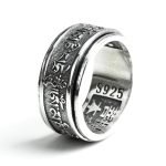 925 Sterling Silver Ring Buddhist Tibetan Mantra demo