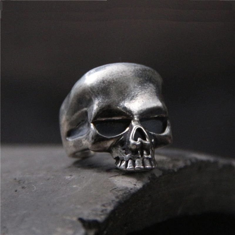 925 Sterling Silver Ring Resizable Punk Skull 4