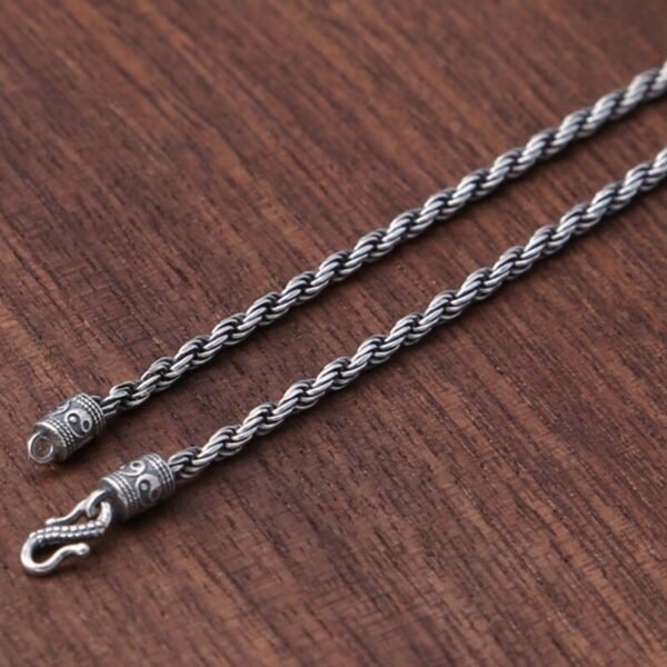 Sterling Silver 925 Necklace Unisex Braided S Clasp demo 4