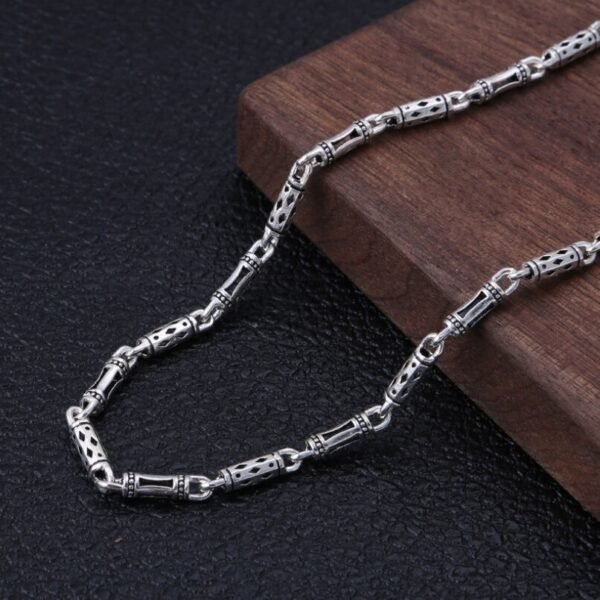 Sterling Silver 925 Necklace Unisex Hexagonal Irregular Link 3
