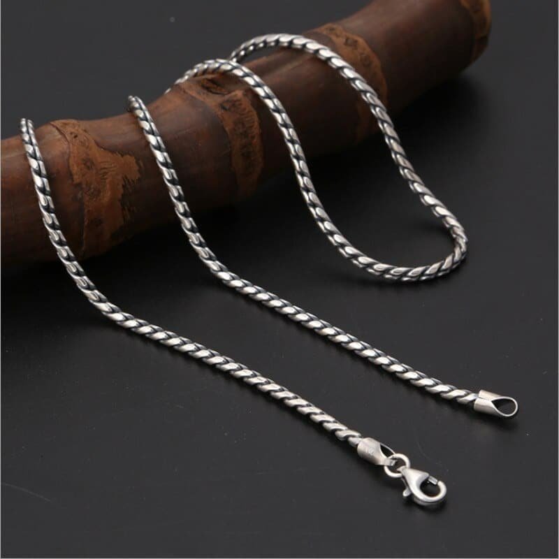 Sterling Silver 925 Necklace Wild Twisted 4