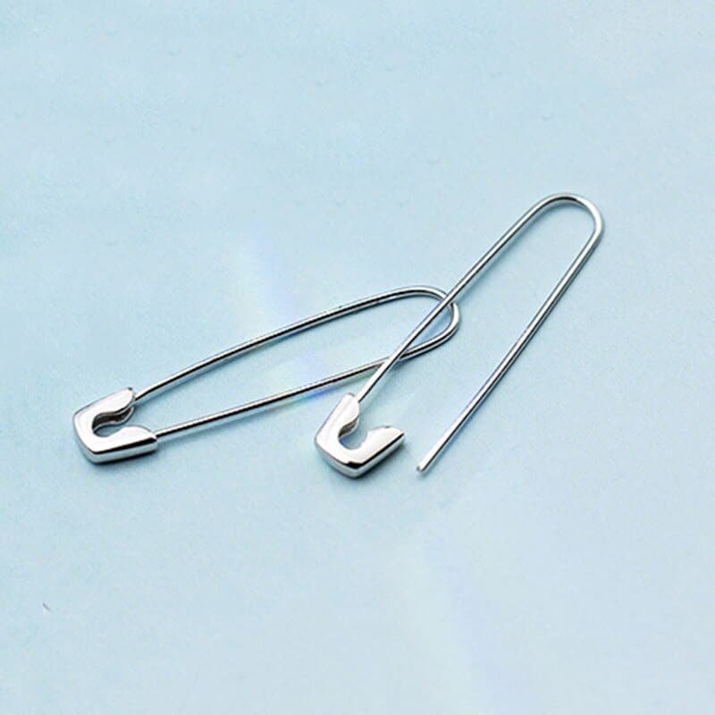 925 Sterling Silver Earrings Safety Pin example