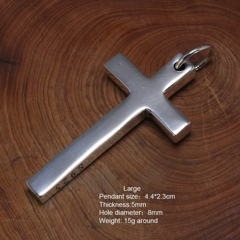 925 Sterling Silver Pendant Catholic Cross large