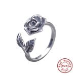 925 Sterling Silver Ring Resizable Rose demo