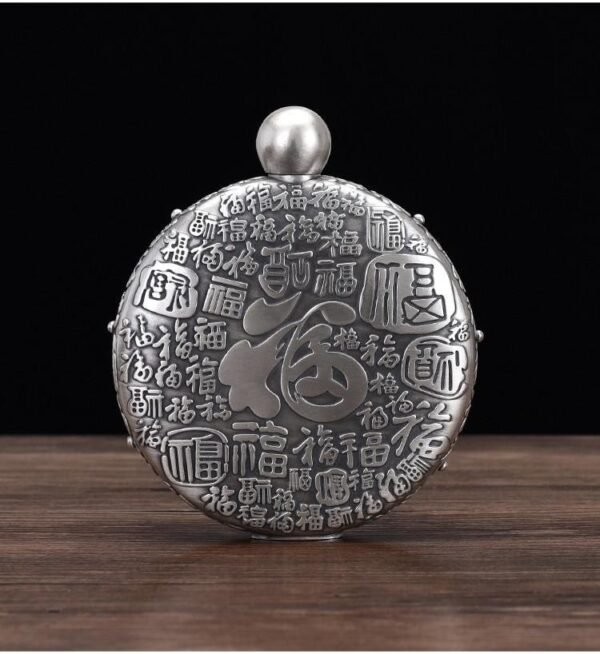Sterling Silver Whiskey Flask fu style