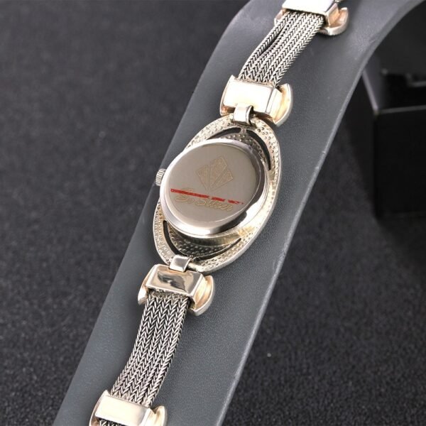 925 Sterling Silver Ladies Watch Retro Oval Clock back view
