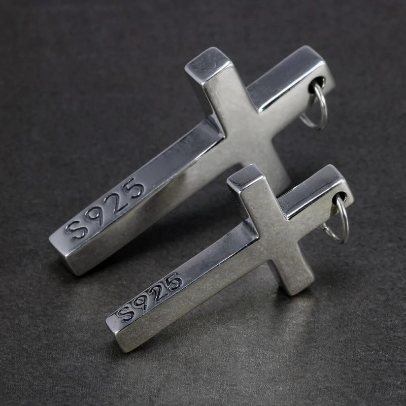 925 Sterling Silver Pendant Vintage Classic Cross two sizes