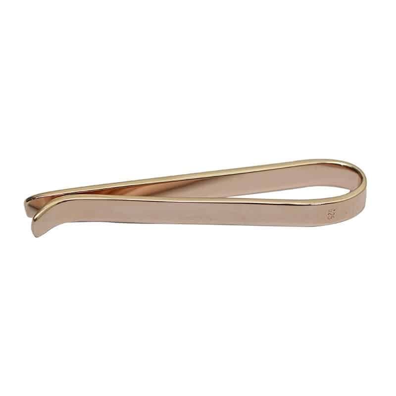 925 Sterling Silver Tie Clip With Color Plated pink gol plated