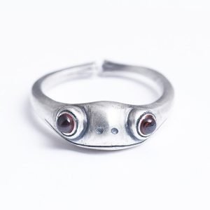 990 Sterling Silver Ring Resizable Frog Face demo