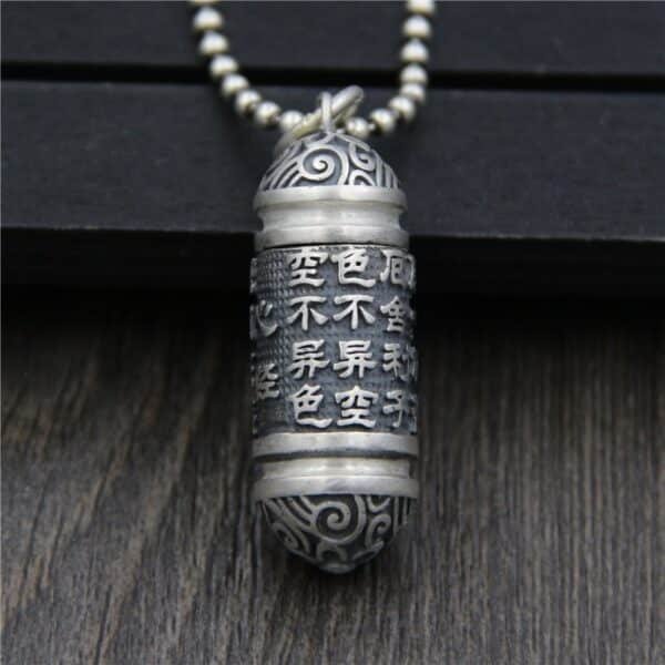 Pure Silver 999 Pendant Tibetan Good Fortune details mantras