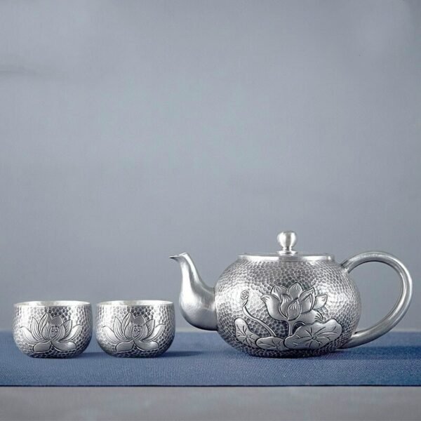Chinese Export Silver Tea Set demo face view