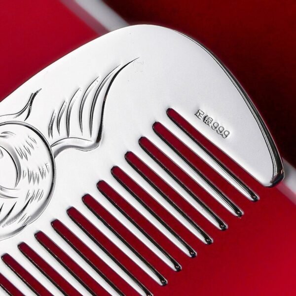 Plain Silver Hair Comb detail stamp