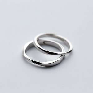 Sterling Silver Rings Simple face view