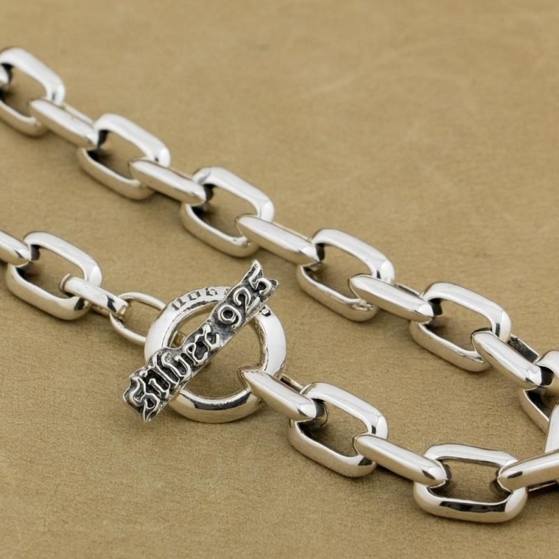 Thick 925 Sterling Silver Chain Bracelet Mens details clasp