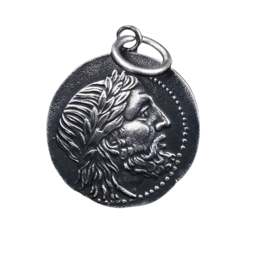 Greek God Sterling Silver Pendant Medal demo 1
