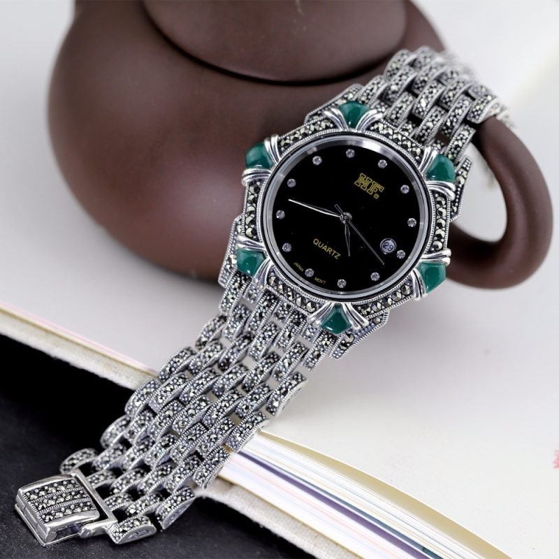 Black And Silver Ladies Watch example 1