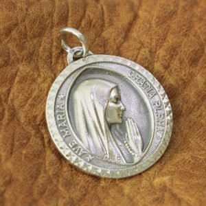 Catholic Holy Mary Silver Pendants face view