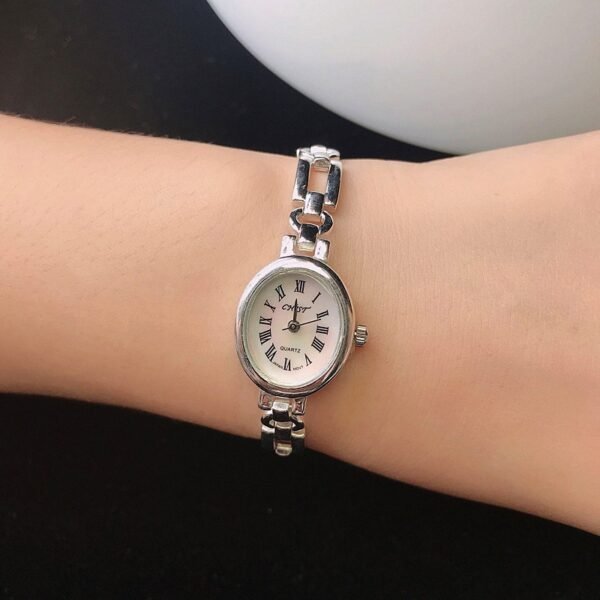 Silver Bracelet Watch For Ladies on wrist