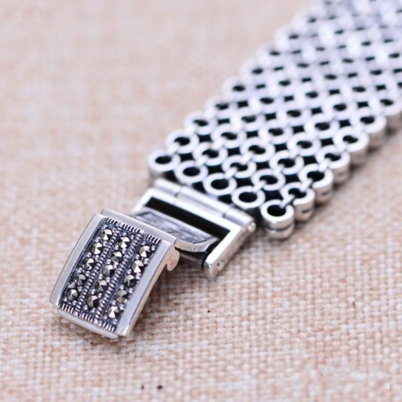 Silver Square Watch details clasp