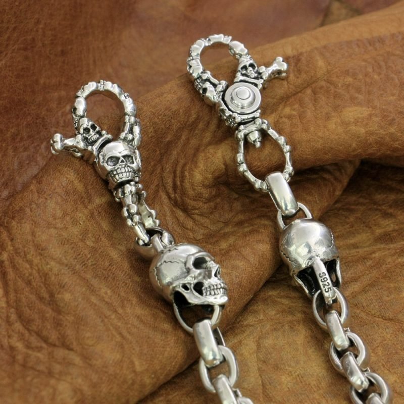 Skull Necklace Sterling Silver detail clasp