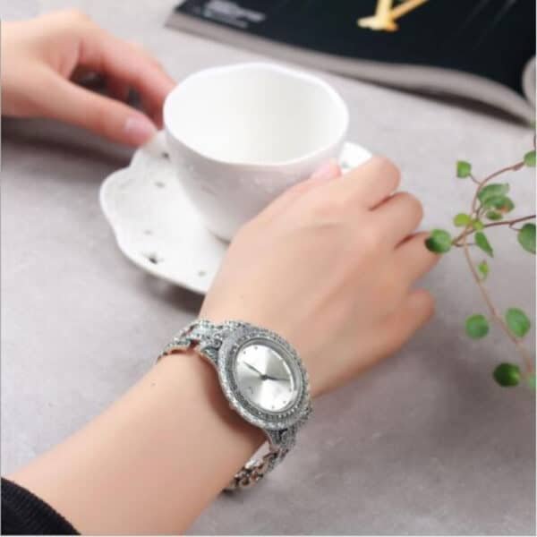 Solid Silver Watch Mens on wrist
