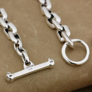 Sterling Silver Biker Bracelet details clasp