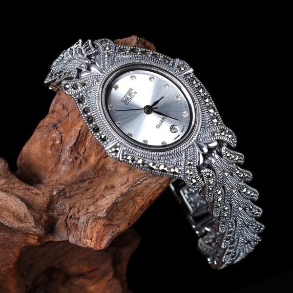 Sterling Silver Bracelet Watch Waterproof For Women white