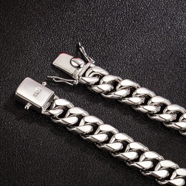 925 Sterling Silver Chain Italy details clasp