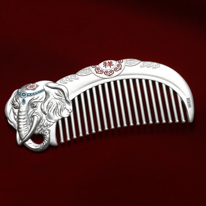 Elephant Silver Comb yang face