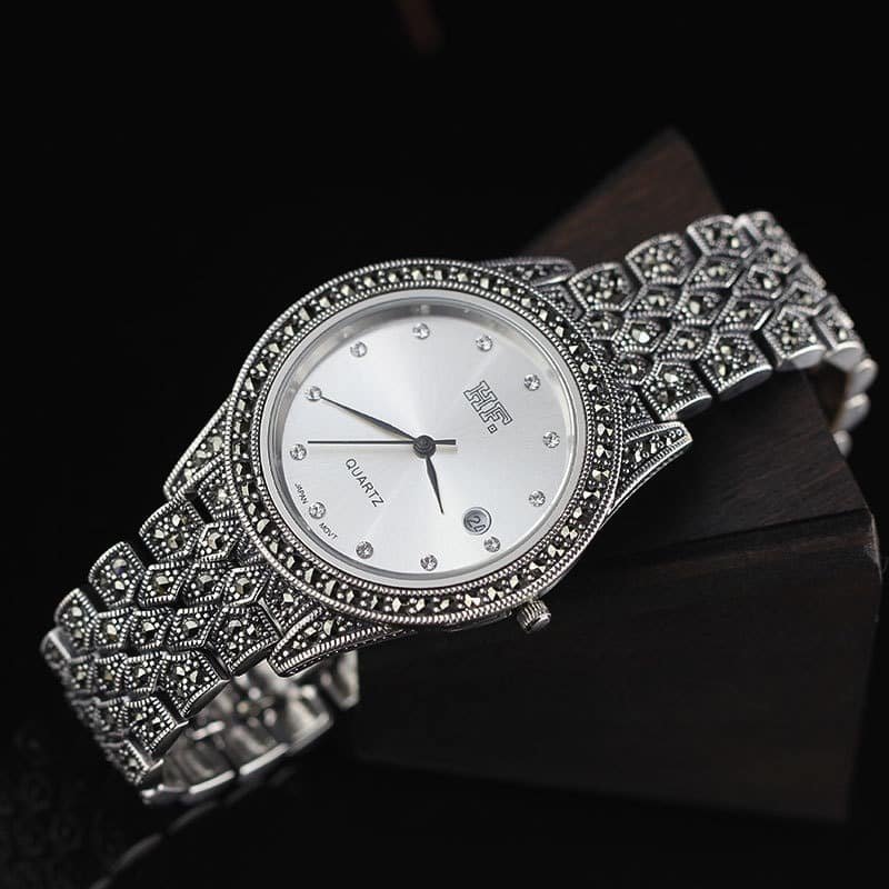 Ladies Dress Watch Silver face view