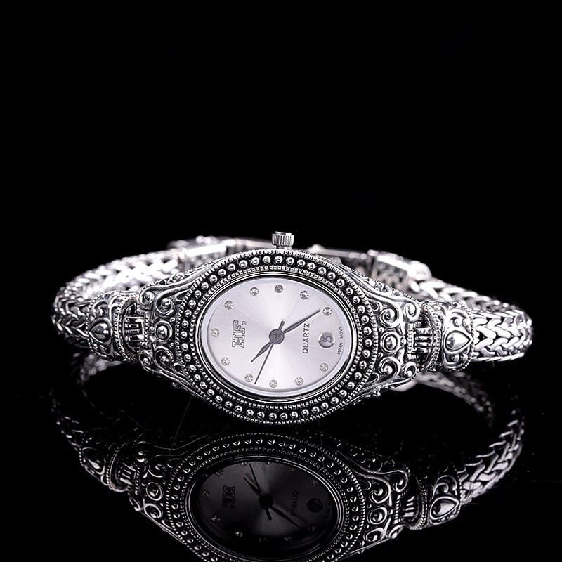 Ladies Watch In Silver face view