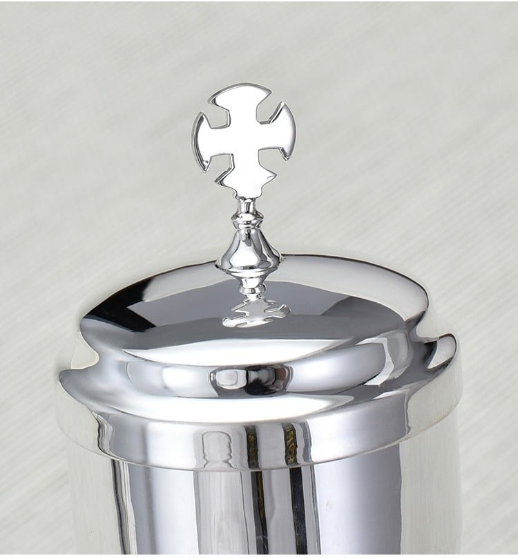 Large Silver Chalice lid details
