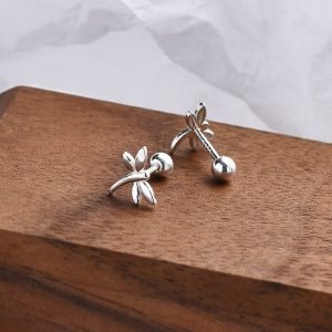Silver Dragonfly Stud Earrings face and back together