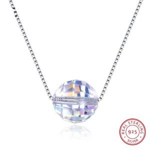 Sterling Silver Crystal Ball Necklace demo