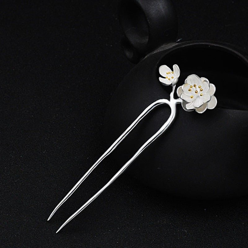 Sterling Silver Hair Pin face view 2