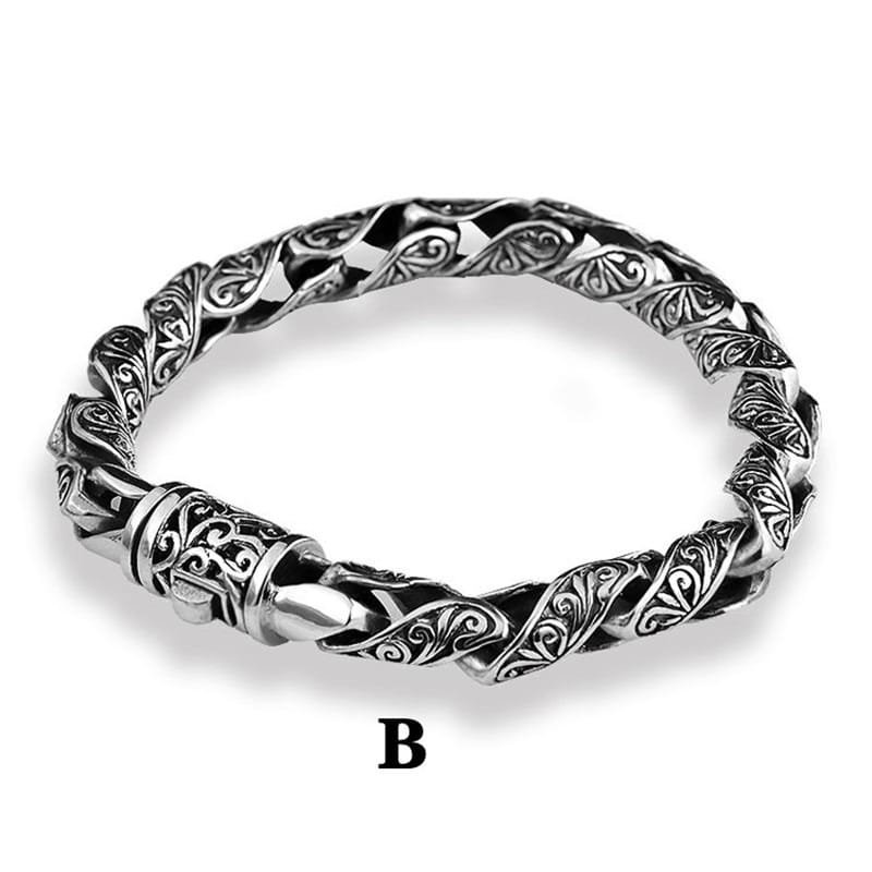Sterling Silver Round Link Bracelet model B