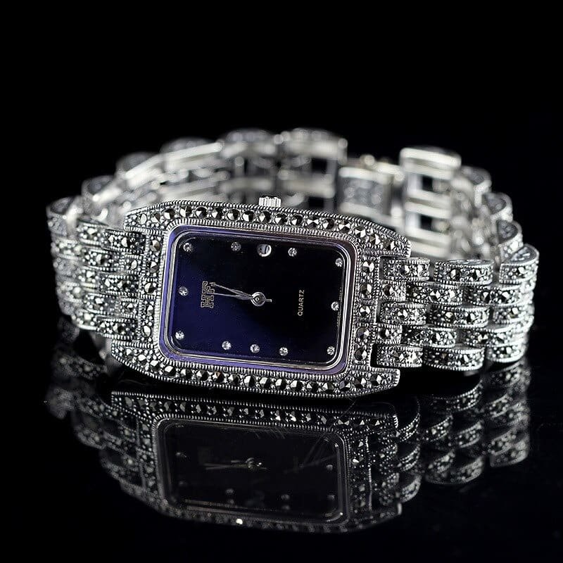Chunky Silver Watch Ladies profile view