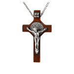 Silver And Wood Cross Pendant demo