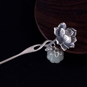 Silver Hair Pins Floral detail flower