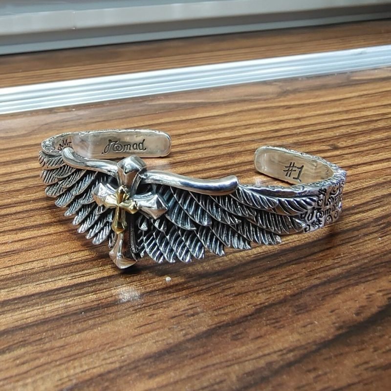 Silver Wing Bracelet right view