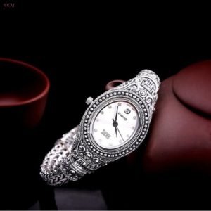 Small Silver Watch Womens face view 2