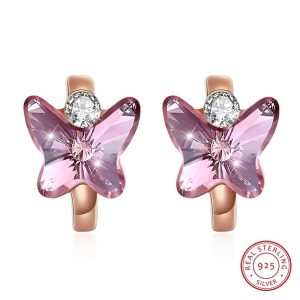 Sterling Silver Crystal Butterfly Earrings demo