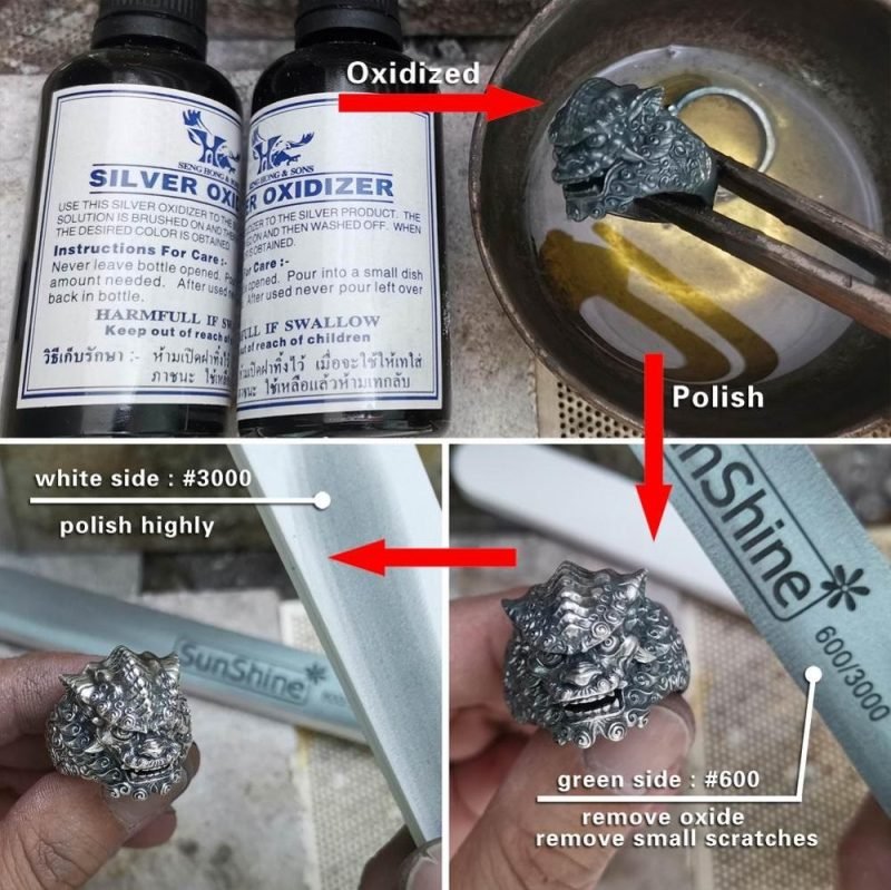 Chinese Lion Ring method to clean it