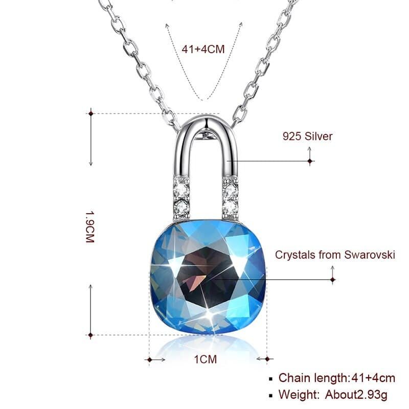 Crystal Lock Necklaces measures