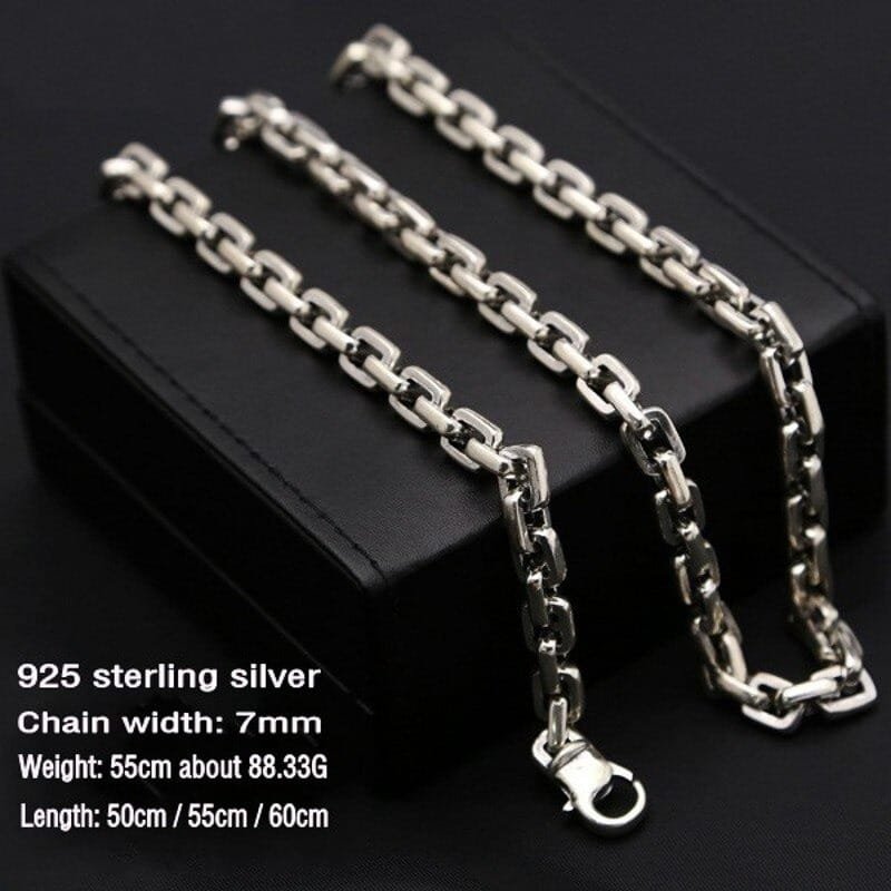 Large Link Silver Chain measures