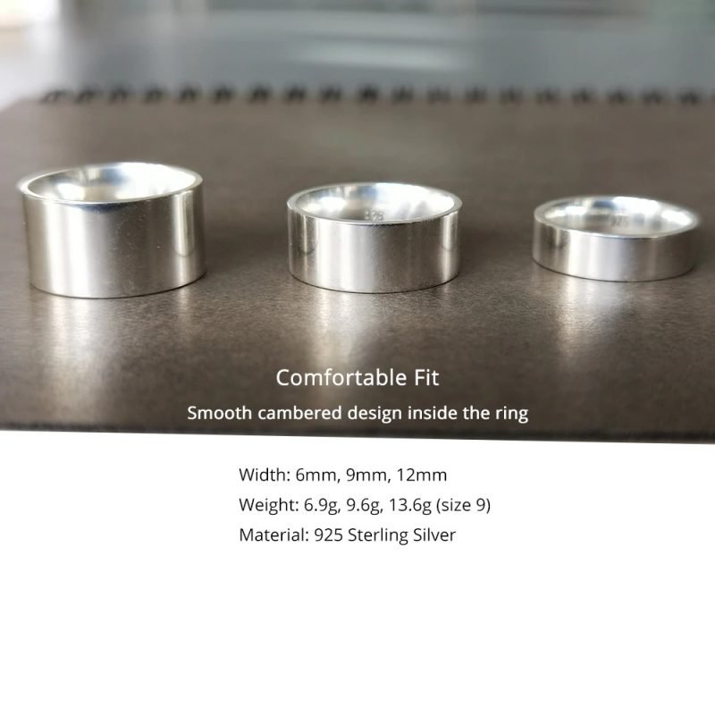 Large Sterling Silver Rings measures