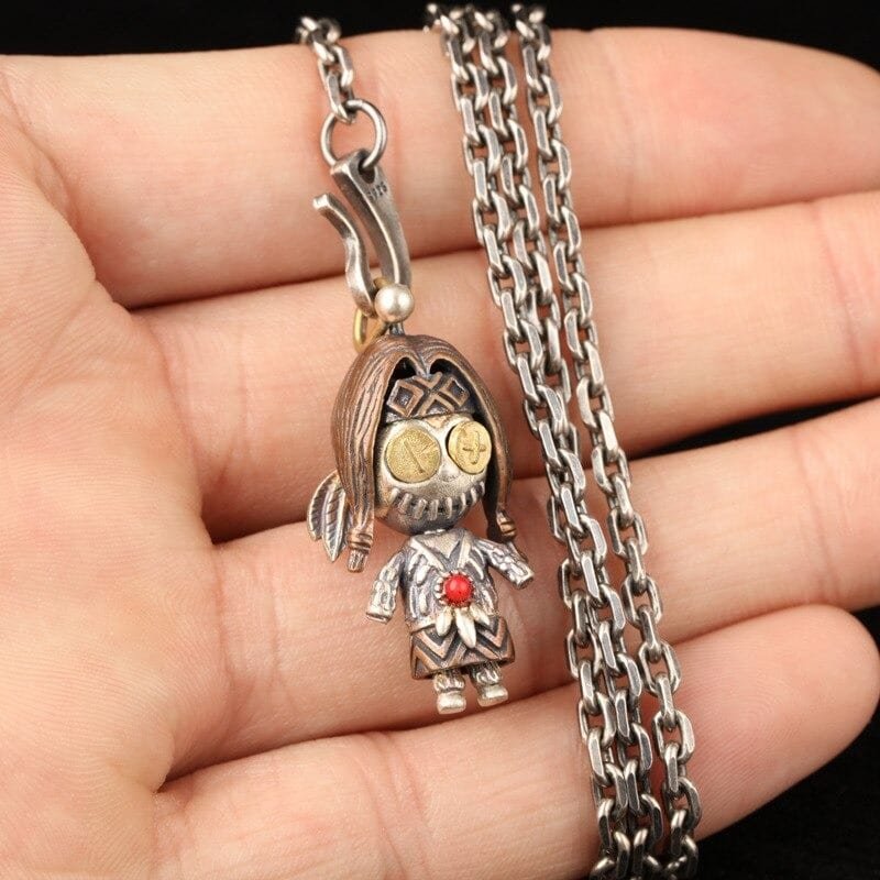 Little Doll Silver Pendant in hand 1