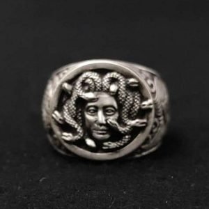 Medusa Ring Silver face view