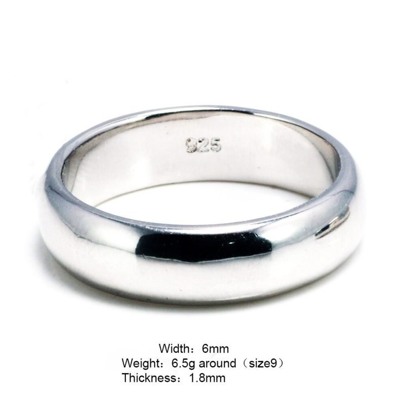 Silver Ring Simple measures 6 mm